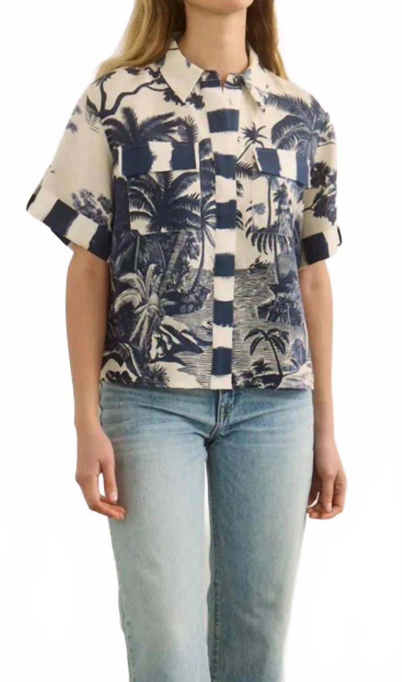 NEW HUNTER BELL hawkins top in bermuda toile